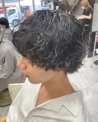 ミディアム パーマ メンズ ❄️メンズカット 落合諒❄️のヘアスタイル