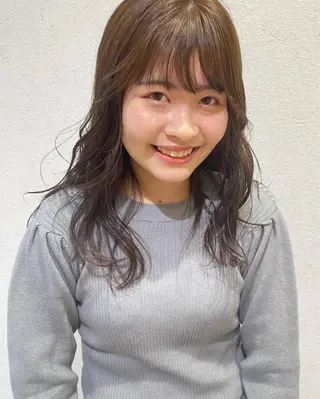 セミロング カラー ヘアアレンジ パーマ指名No1 /namiのヘアスタイル