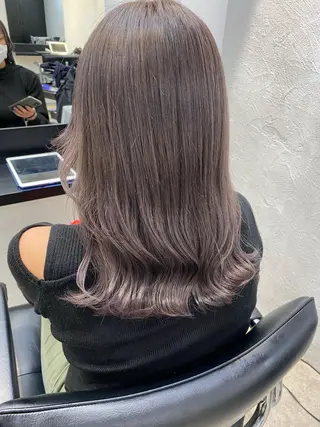 セミロング カラー 前髪顔周りカット 沼田　拓斗のヘアスタイル