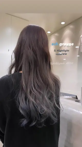 ロング カラー 丸山 愛万音のヘアスタイル