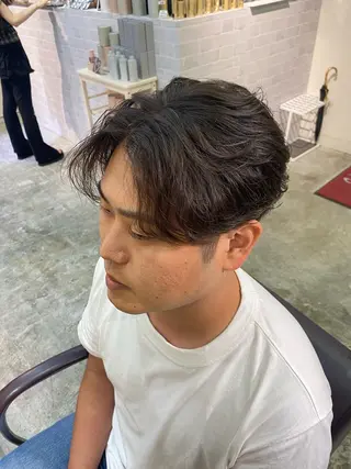 パーマ メンズ パーマ特化/フェザー パーマシャドウ/真生のヘアスタイル