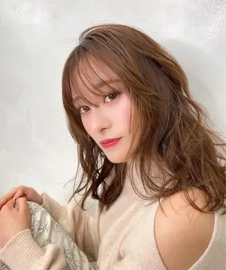 セミロング レイヤーカット/ ブリーチカラー/雅人のヘアスタイル