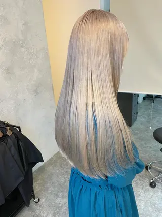 ロング カラー ヘアアレンジ 丸山渉/パーマ エフェクトブリーチのヘアスタイル