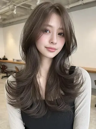 セミロング 野間 ひなののヘアスタイル