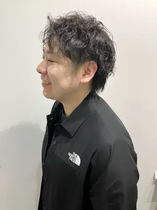 ショート カラー パーマ ヘアアレンジ メンズ キッズ grand story/colulu渋谷2号店所属・kotona 🤍miuraのヘアスタイル