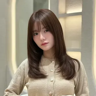 セミロング 韓国ヘア/美髪矯正/ Haruna🦋のヘアスタイル