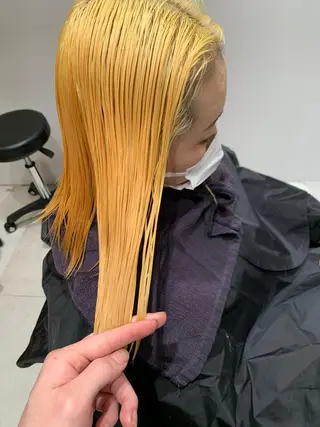 セミロング カラー ヘアアレンジ レイヤー専門家 ダブルカラー修のヘアスタイル