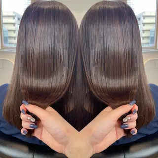 ミディアム カラー &chaLme   心斎橋所属・emi/髪質改善/ 韓国風/艶カラーのヘアスタイル