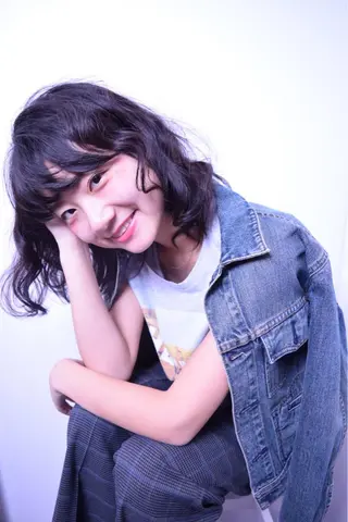 ミディアム セミロング カラー パーマ 高橋 隆一のヘアスタイル