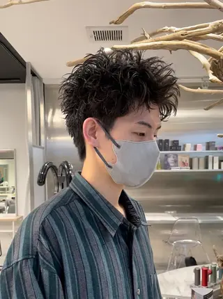 ショート パーマ メンズ 【圧倒的センス】 まる/メンズカラーのヘアスタイル