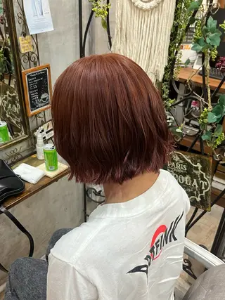 ショート カラー 艶髪/ハイトーン/ ヘアセット/モエノのヘアスタイル