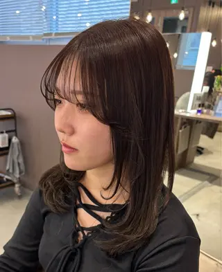 ミディアム カラー Iris by artina 武蔵小杉店【イリス バイ アルティナ】所属・レイヤーカット/ボブ /nene🍥⋆*のヘアスタイル