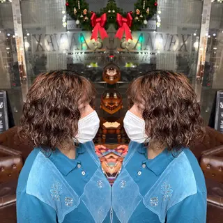 ミディアム パーマ レイヤー/ボブ/ ミニボブ/AOIのヘアスタイル