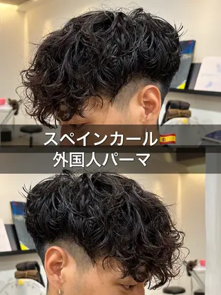 パーマ メンズ 心斎橋バレイヤージュ 小林勝貴のヘアスタイル