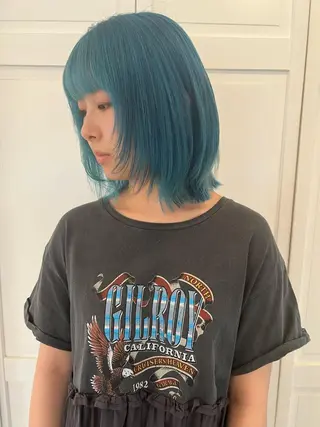 カラー ブリーチカラー🎀 韓国風/寺門美優のヘアスタイル