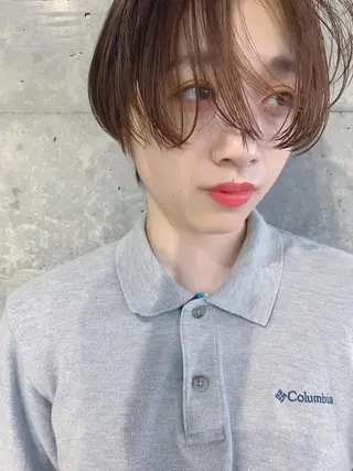 ショート カラー ボブパーマコテ巻き風 パーマNo1深江秀平のヘアスタイル