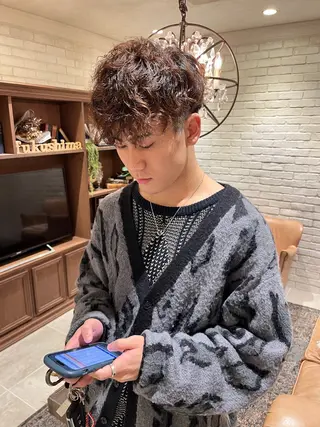 パーマ メンズ Totia 梅田所属・橘 ゆきののヘアスタイル