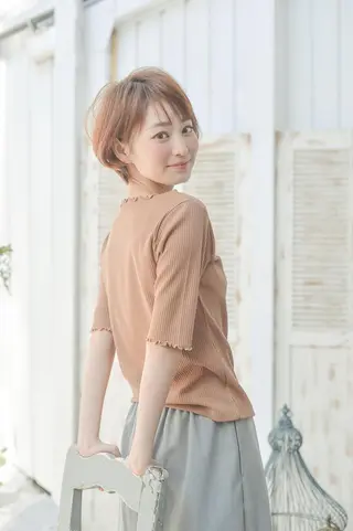 ショート カラー 透明感/ 美髪矯正/田中恭のヘアスタイル