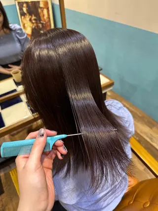 セミロング カラー 💞艶カラー/ ブリーチ💞ユウカのヘアスタイル