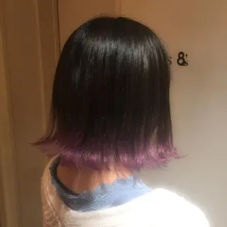 ミディアム カラー ホワイト&レイヤーカ ットエクステ長畠俊輔のヘアスタイル