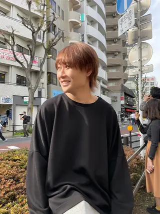 ミディアム カラー メンズ ｳﾙﾌ/ｾﾝﾀ- ﾊﾟｰﾄ【ﾅﾅﾐ】のヘアスタイル