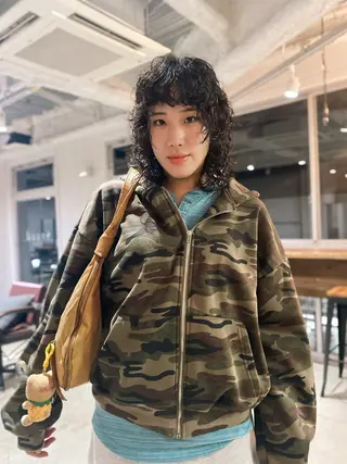 ミディアム パーマ steed tokyo所属・KOOKI スティードトーキョーのヘアスタイル