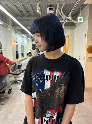 ショート カラー benji仙台所属・KOKI/ ボブ/ パーマ/透明感カラーのヘアスタイル