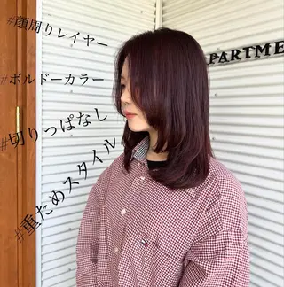 セミロング カラー マンツーサロン アパートメント山本のヘアスタイル