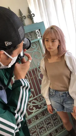 ミディアム カラー パーマ ヘアアレンジ メンズ 表参道Lise おおいしおりのヘアスタイル