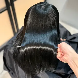 ロング パーマ ブリーチなしカラー I 髪質改善Ⅰたつやのヘアスタイル