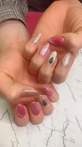 ネイル はな💎ネイル ワンホン、長さ出しのネイルデザイン