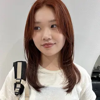 セミロング カラー 🍊暖色×顔周り 🍊cocoroのヘアスタイル