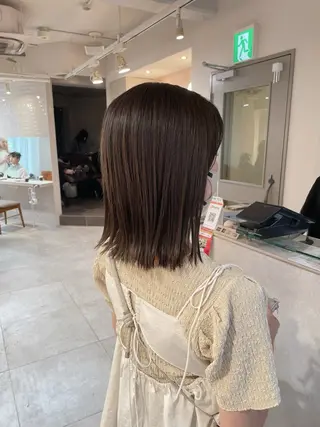 ミディアム カラー 切りっぱなしボブ ソノキユウカのヘアスタイル