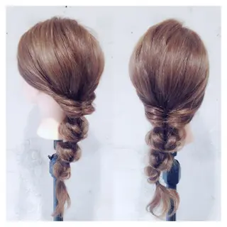 セミロング ロング ヘアアレンジ アオガミ （前髪顔周りカット）のヘアスタイル