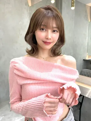 ショート カラー 莉乃/縮毛矯正/髪質 改善/艶カラーのヘアスタイル