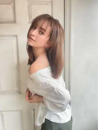 セミロング 千 田のヘアスタイル