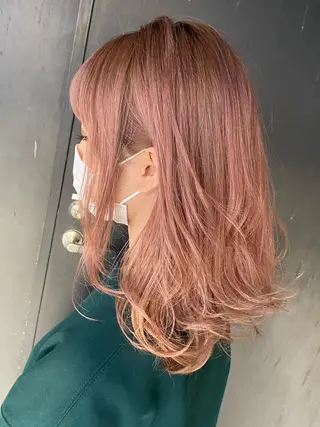 セミロング カラー salowin梅田茶屋町suite所属・ハイトーンヘア/ 島崎　タクミのヘアスタイル