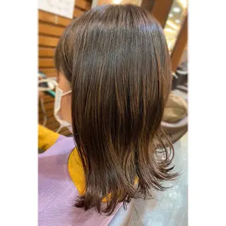ミディアム カラー 髪質改善/レイヤー カット手塚奨のヘアスタイル
