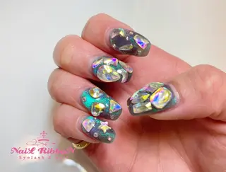 ネイル ネイルリボン 受付スタッフのネイルデザイン