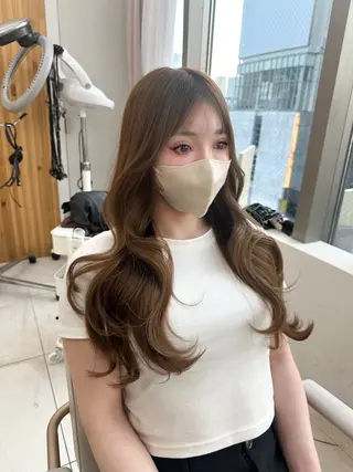 ロング カラー 🇰🇷韓国風くびれ ヘア🇰🇷中村優大のヘアスタイル