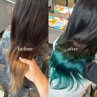 セミロング カラー 💫miyu💫デザ インカラー/アレンジのヘアスタイル