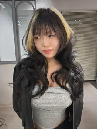 セミロング カラー hachiyama rinaのヘアスタイル