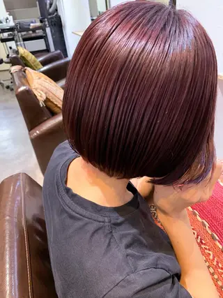 ショート カラー パーマ/透明感カラー /ボブ/吉田一生のヘアスタイル