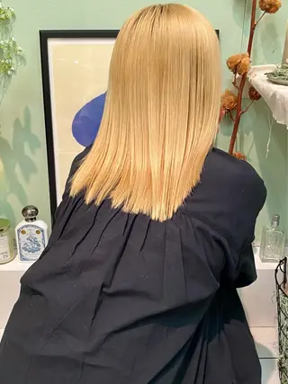 ミディアム カラー 髪質改善ｶﾗｰ ｹｱﾌﾞﾘｰﾁ/ﾀﾑのヘアスタイル