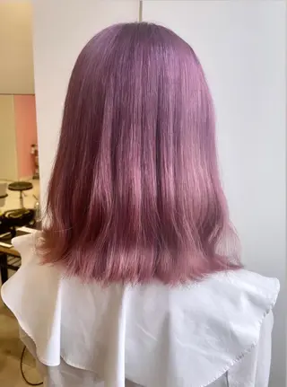 ミディアム カラー ハッシュカット レイヤー池袋のヘアスタイル