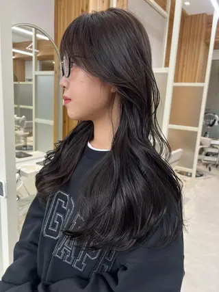 ロング カラー レイヤー専門家 ダブルカラー修のヘアスタイル