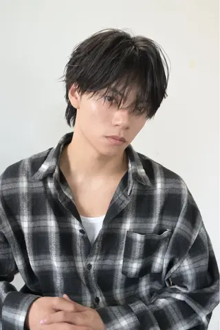 ミディアム メンズ December/jingumae所属・メンズパーマ 特化うえちりくのヘアスタイル