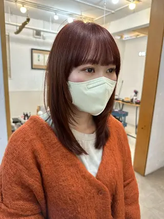 ミディアム カラー 🪭risa 暖色/レイヤー🪭のヘアスタイル