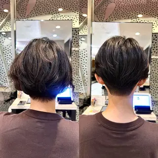 ショート 頭から整える美容師 松田のヘアスタイル