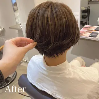 ショート 顔周りデザイン/ ママ美容師/濱ほのかのヘアスタイル